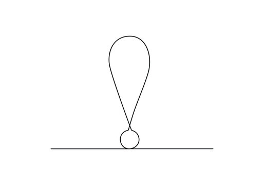 recommend clip art: Continuous one line drawing of Exclamation mark vector illustration