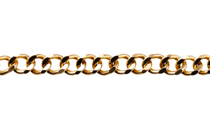 Shiny Gold Chain Isolated On Transparent Background