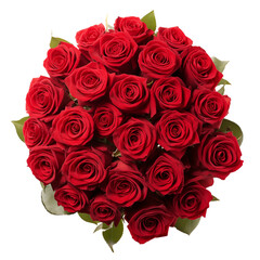 Bouquet Of Red Roses Isolated On Transparent Background