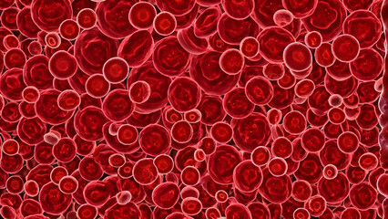 Close up of red blood cells in the vein, ai generated