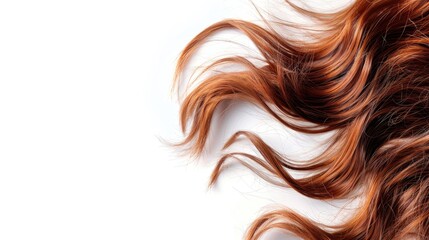 White background with brown hair wave ideal for creativity with space for text