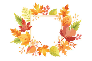 Autumn Leaves Frame with Blank Space for Text