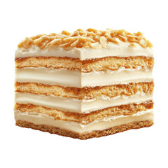 Cake With Floating Layers On Transparent Png Background For Upscale Bakery Advertisements . Generative ai