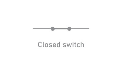 Close electrical switch vector symbol.