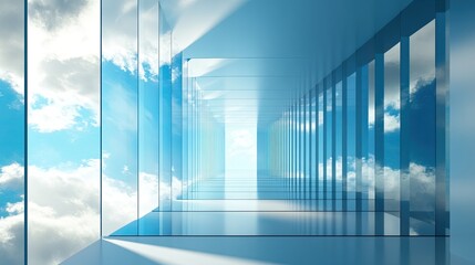 A lineup of companies in a cutting-edge 3D abstract style, with the sky as a spacious and open background, creating a striking image for promotional use