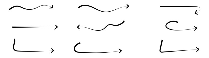 Arrow vector hand drawn sketch icon set. Doodle sketch hand drawn black direction element set. Pencil doodle line graphic design elements. up down, Left, right, growth direction. Vector illustration