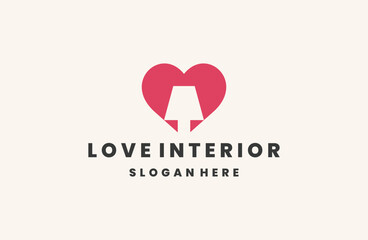 Love interior logo style icon design template flat vector