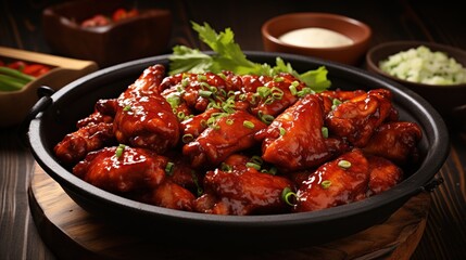 Close-up of Savory Chicken Wings with a Sweet Glaze