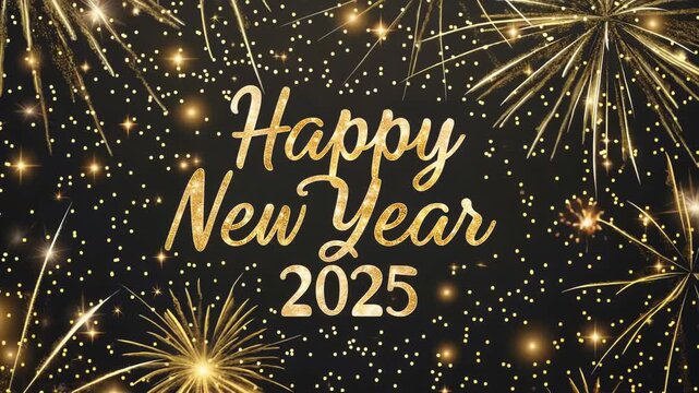 Happy New Year 2025 Fireworks Celebration
