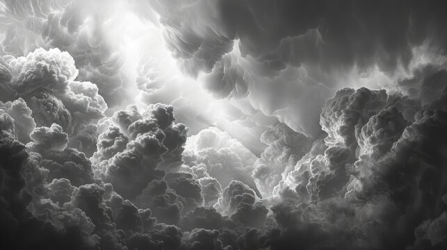 Brooding grey clouds signal an impending heavy storm.