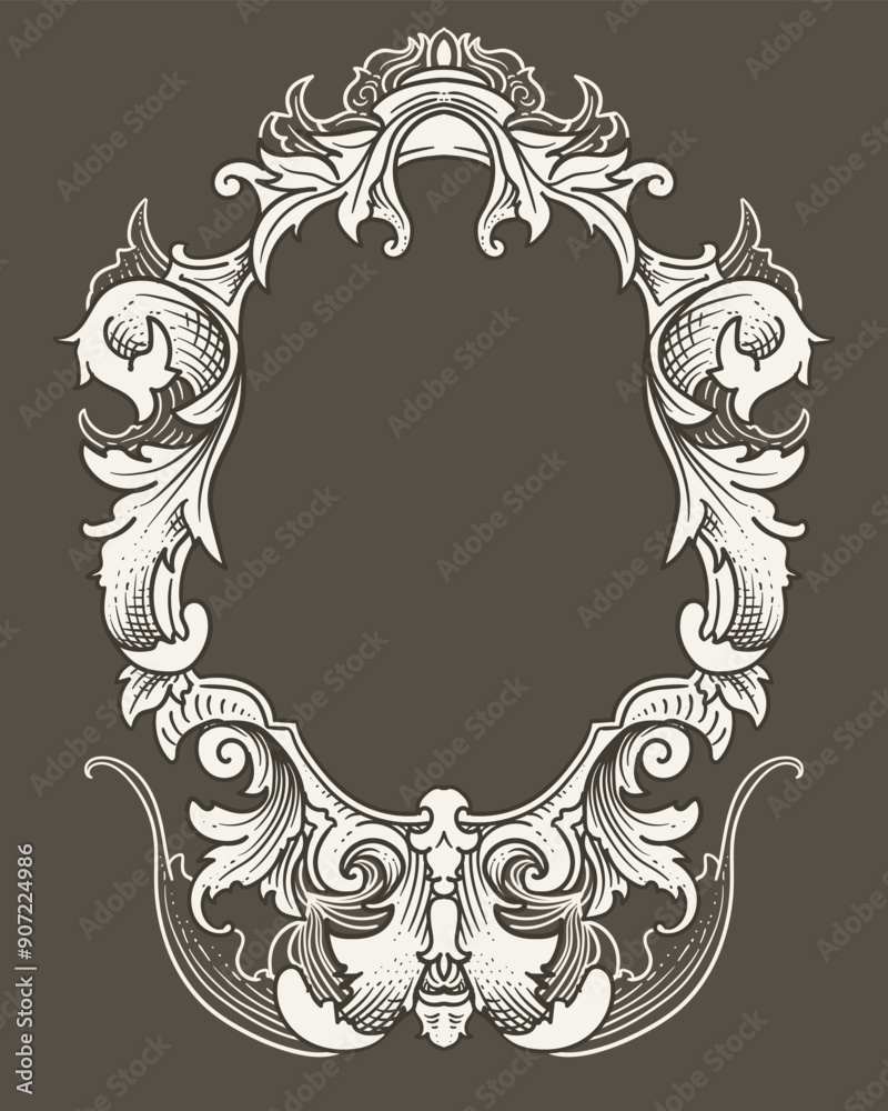 Sticker Luxury vintage frame. Decorative element for design
