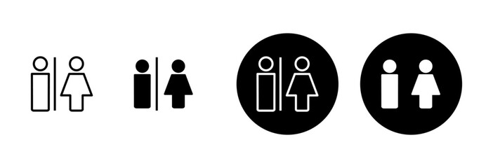 Toilet icon vector isolated on white background. Toilet sign. Man and woman restroom icon vector. Male and female icon