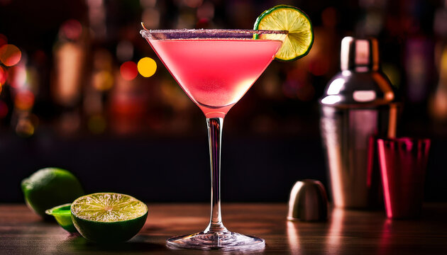 cocktail in the bar classic cosmo cosmopolitan drink