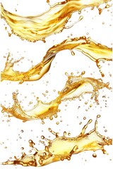 A collection of liquid droplets on a clean white surface