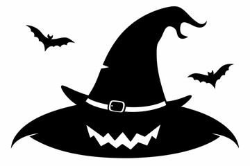 Halloween Witch Hat Vector Icon - Spooky Halloween Clipart & Graphic Element