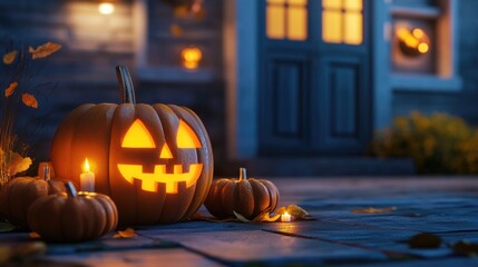 Fototapeta premium halloween pumpkin lantern