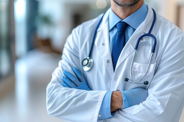 Close-up of a Doctor's Hands and Stethoscope
