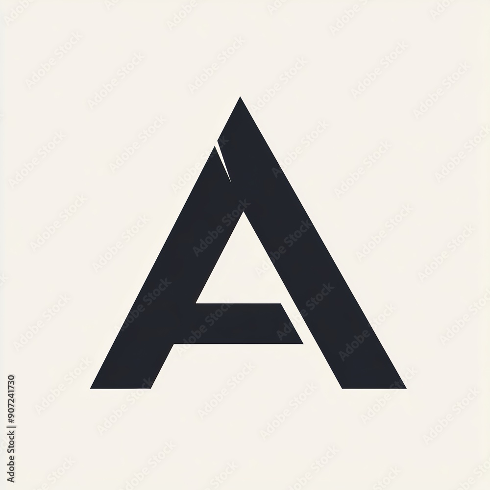 Canvas Prints Stylized Letter A Logo Design in Black and White