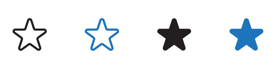 star icon Collection in Black and white background 