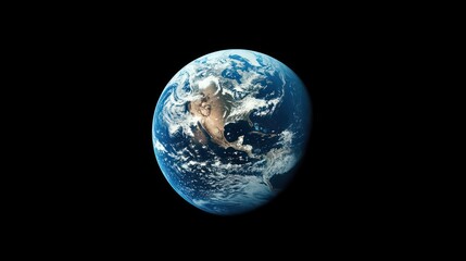 Naklejka premium Earth from Space - A Blue Marble in the Vastness of Space
