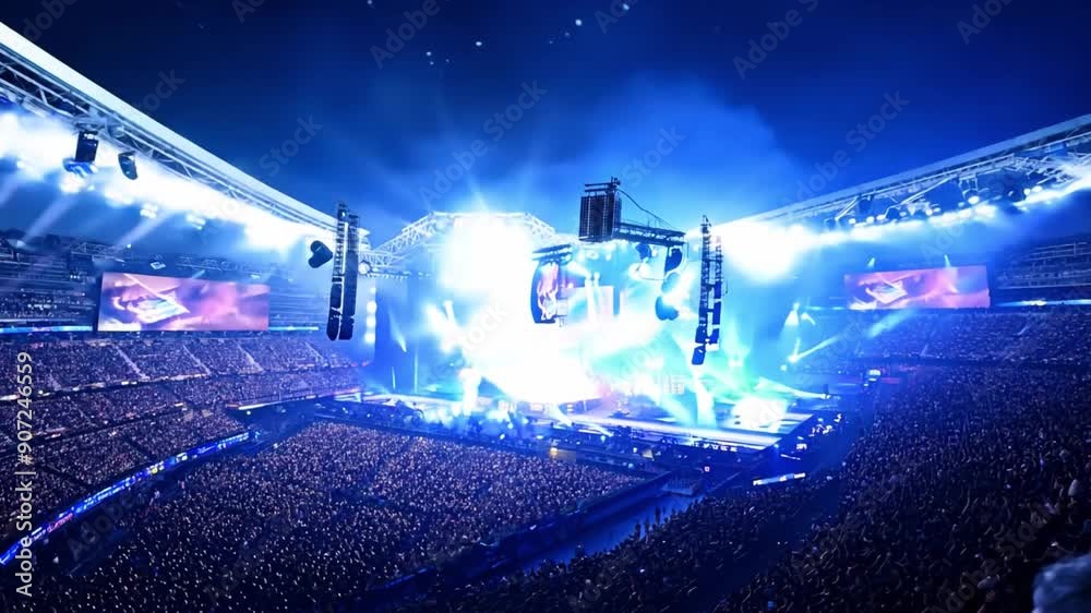 Aufkleber a large crowd enjoys a live concert filled with colorful lights and energetic performances inside a 