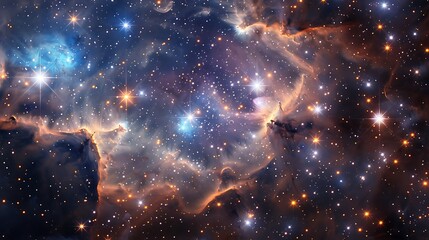 Star field in deep space many light years far from the Earth.