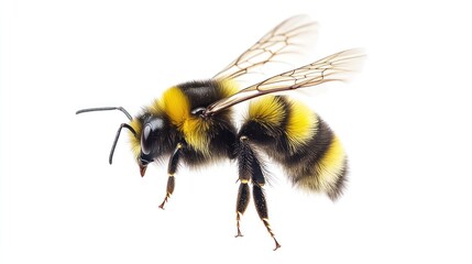 A Close-up of a Bumblebee in Flight