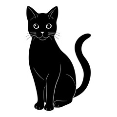 black cat silhouette, cat vector illustration, pet vector art, cats silhouette, black cat vector icon, eps, cartoon black cat