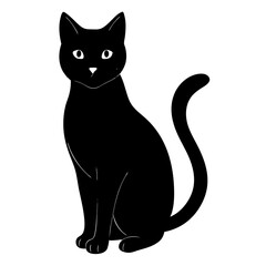 black cat silhouette, cat vector illustration, pet vector art, cats silhouette, black cat vector icon, eps, cartoon black cat