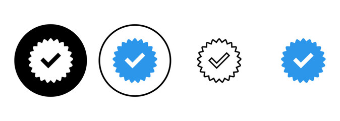 verified icon set. verification check mark. approved icon