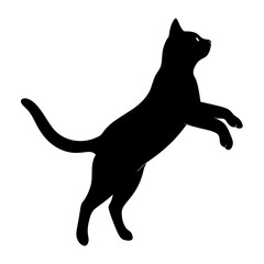 black cat silhouette, cat vector illustration, pet vector art, cats silhouette, black cat vector icon, eps, cartoon black cat
