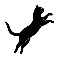 black cat silhouette, cat vector illustration, pet vector art, cats silhouette, black cat vector icon, eps, cartoon black cat