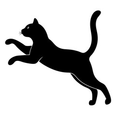 black cat silhouette, cat vector illustration, pet vector art, cats silhouette, black cat vector icon, eps, cartoon black cat