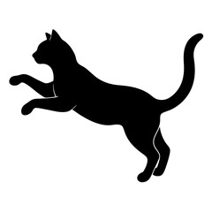 black cat silhouette, cat vector illustration, pet vector art, cats silhouette, black cat vector icon, eps, cartoon black cat