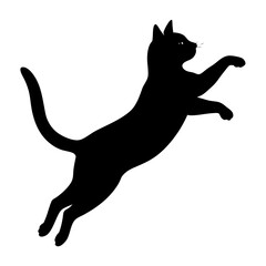 black cat silhouette, cat vector illustration, pet vector art, cats silhouette, black cat vector icon, eps, cartoon black cat