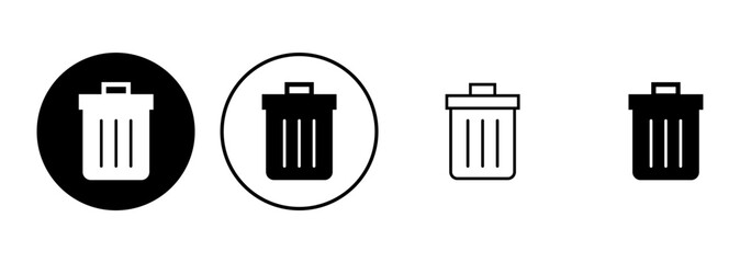 Trash icon set. trash can icon. delete icon vector. garbage