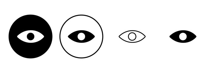 Eye icon set. Eye vector icon. Look and Vision icon.