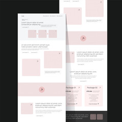Email Marketing Newsletter Template l One-page website design template for business. website wireframe. Flat modern responsive design template Layout