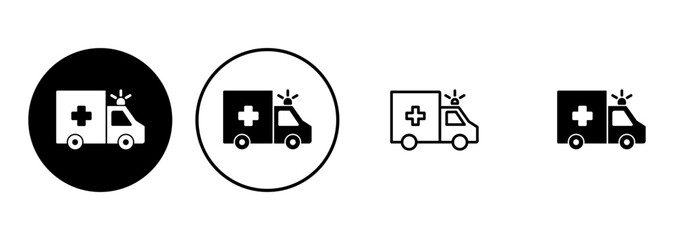Ambulance icon set. ambulance truck icon vector. ambulance car © AAVAA