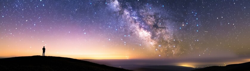 A breathtaking view of the Milky Way galaxy, highlighting cosmic beauty and serene tranquility in a night sky.