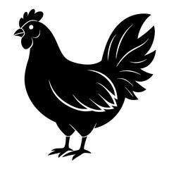 chicken isolated on white, chicken vector illustration, pet vector art, chicken silhouette, rooster  vector icon, eps, baby hen