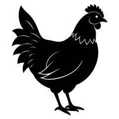 chicken isolated on white, chicken vector illustration, pet vector art, chicken silhouette, rooster  vector icon, eps, baby hen