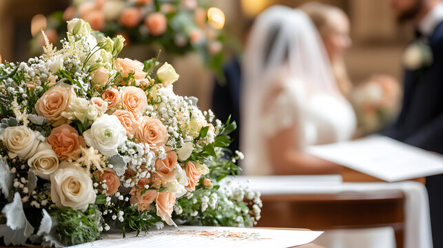 Personalized wedding ceremony programs featuring a time