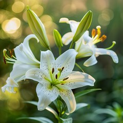 Fototapeta premium white lily in nature