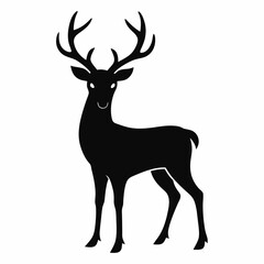 deer illustration, deer vector illustration, pet vector art, deers silhouette, animal vector icon, eps, Cartoon deer