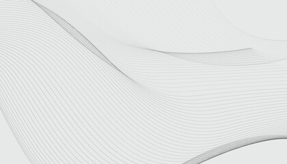 Abstract wave lines element for banner, flyer, brochure, poster. Stylized curved wavy Line line art vector illustration. Black Stripes on Background. Modern flowing wave lines element. EPS10