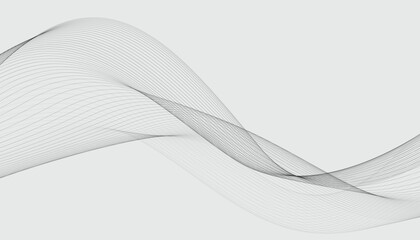 Abstract wave lines element for banner, flyer, brochure, poster. Stylized curved wavy Line line art vector illustration. Black Stripes on Background. Modern flowing wave lines element. EPS10