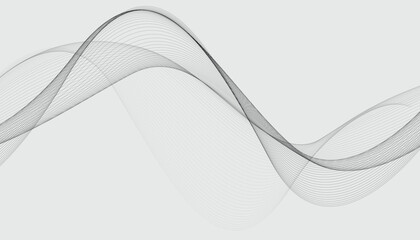 Abstract wave lines element for banner, flyer, brochure, poster. Stylized curved wavy Line line art vector illustration. Black Stripes on Background. Modern flowing wave lines element. EPS10