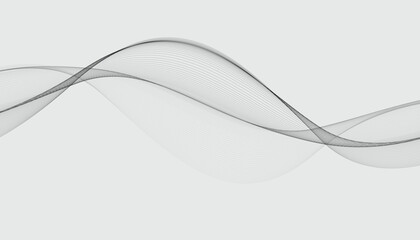 Abstract wave lines element for banner, flyer, brochure, poster. Stylized curved wavy Line line art vector illustration. Black Stripes on Background. Modern flowing wave lines element. EPS10