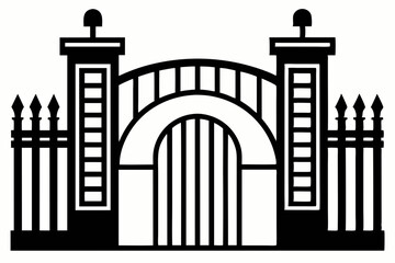 

Gate silhouette vector, Fence Gate Vector illustration
